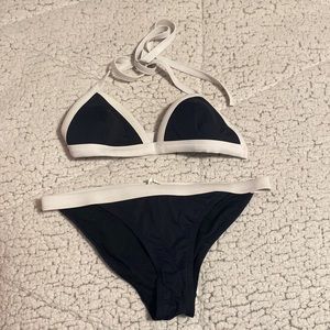 Black and White Triangle Bikini Set